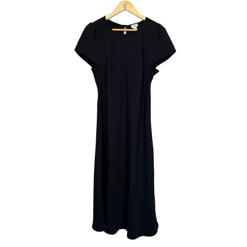 J Crew Short Sleeve Midi Slip Dress 12 Minimali Cocktail Career Quiet Luxury NWT - Picture 2 of 10